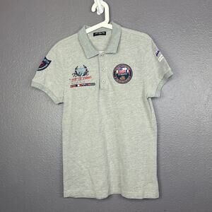 St. Barth Men's Polo Size Large Gray Patchwork Yacthing